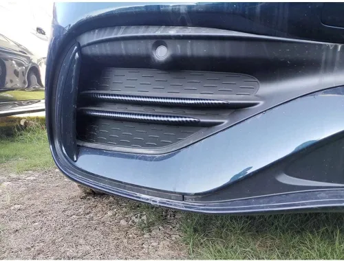 Miniatura 6 de Para Mercedes-Benz 2022 2023 Clase C C300 C200 C220d AMG Cubierta de malla de luz antiniebla delantera Recortes Patrón de fibra de carbono