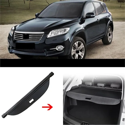 Miniatura 2 de Cubierta de carga para maletero trasero de automóvil compatible con Toyota RAV4 XA40 2013-2019 Bandeja de equipaje Escudo de seguridad con cortina