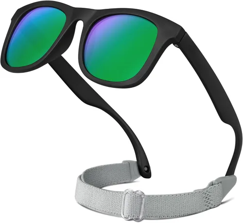 Miniatura 8 de RIVBOS Gafas de sol para bebés niños y niñas con correa UV400 polarizadas flexibles para niños pequeños, bebés y recién nacidos (0-24 meses) RBK0231