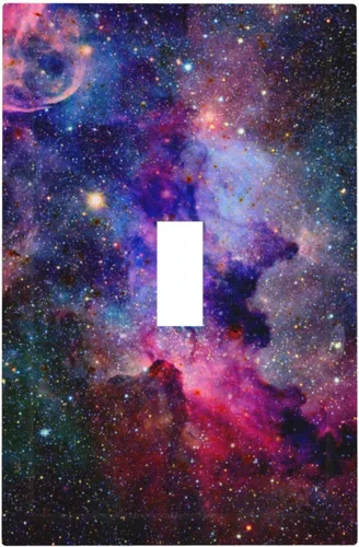Miniatura 44 de Placa de receptáculo para interruptor basculante de una sola banda, 1 banda Decora GFCI Starry Night Painting Placa decorativa de pared