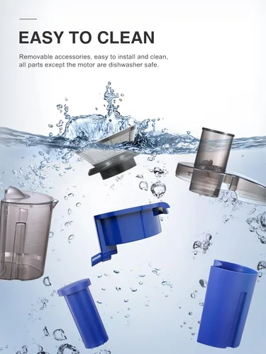 Miniatura 6 de QCen Máquina exprimidora, extractor de exprimidor centrífugo de 500 W con boca ancha de 3 pulgadas, canal de alimentación para frutas y verduras