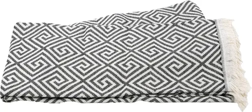 Miniatura 8 de Manta turca decorativa para cama, 75 x 90 pulgadas, de algodón, color blanco y negro, manta para cama y sofá
