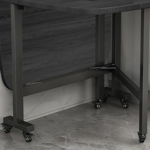 Miniatura 5 de Mesa Multifuncional de Hoja Abatible - Mesa de Comedor Plegable de 47" de Madera con 6 Ruedas (Negro)