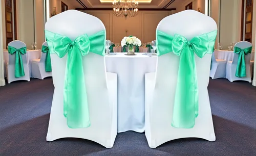 Miniatura 123 de mds - Lote de 10 lazos de satén para sillas de boda y eventos, para decoración de fiestas, 30 colores, Satin, 10 Verde oliva