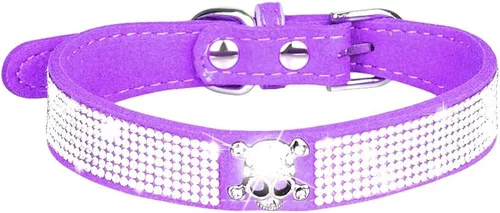 Miniatura 21 de Lindo collar para perro con diamantes de imitación brillantes, elegante collar de cristal diamante con purpurina bonita joya suave collares