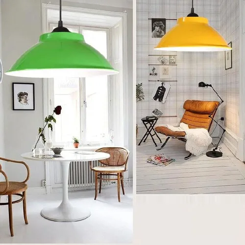Miniatura 2 de Lámpara colgante amarilla estilo simple iluminación colgante en diseño colorido elegante pantalla de lámpara, accesorios industriales modernos