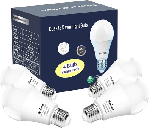 Boxlood Bombilla LED para exteriores del atardecer al amanecer (no requiere temporizador), bombilla con sensor de luz de encendido/apagado
