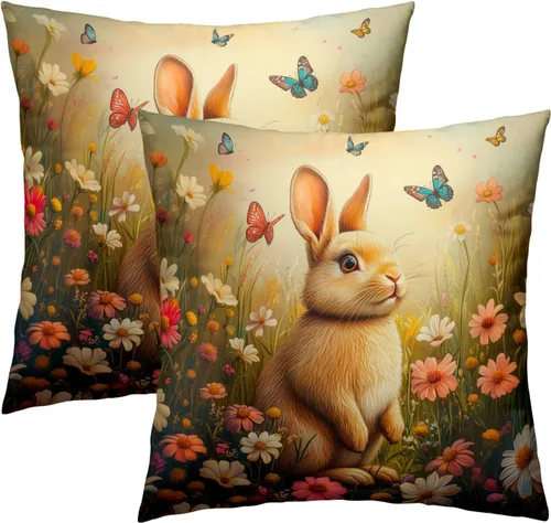 Miniatura 42 de Giwawa Juego de 2 fundas de almohada de calabaza otoñal de 16 x 16 pulgadas, fundas de cojín de algodón de madera de girasol para sofá, patio