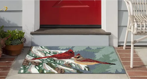Liora Manne FRONTPORCH - Alfombra duradera copetuda a mano para interiores y exteriores, decoración de aves de jardín de transición (1 pie 8