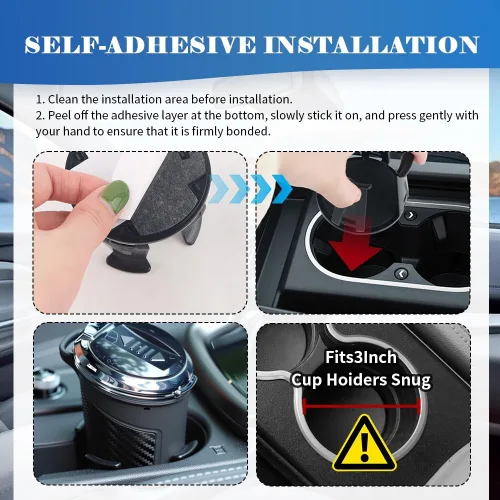 Miniatura 6 de 2 PCS Inserto de Portavasos para Automóvil, Inserto de Portavasos Portátil Autoadhesivo para Automóvil para Fijar Tazas/Bebidas, Portavasos