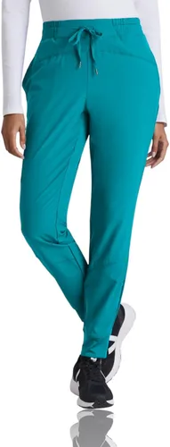 Barco One Pantalón deportivo, pantalón quirúrgico de altura media, con tejido elástico de 4 vías y 3 bolsillos, para mujer