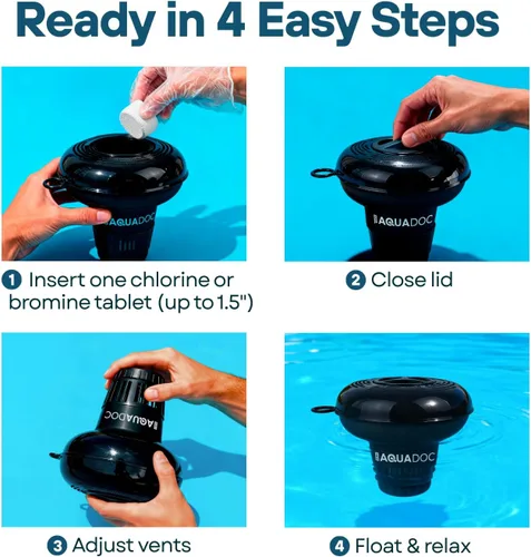 Miniatura 6 de MAV AquaDoc Flotador de tabletas de bromo y cloro para tabletas de 1.5 pulgadas para jacuzzis inflables