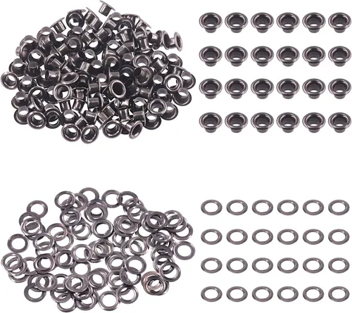 Miniatura 41 de Swpeet 204 piezas – 100 juegos de ojales de agujero de 1/2 pulgada (0.472 in) gruesos de 4 colores ojales de metal ojales y 3 piezas de herramienta