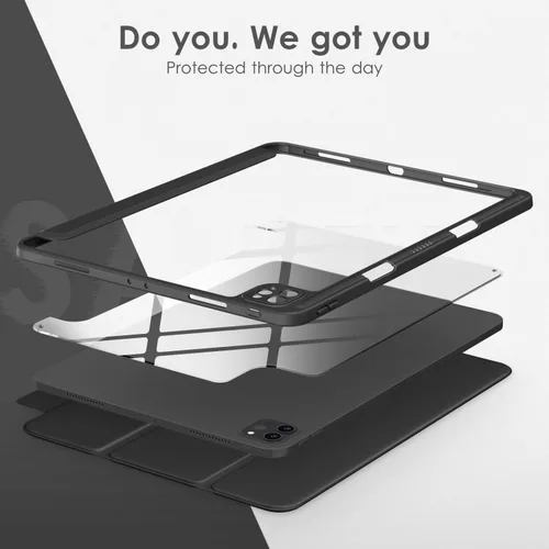 Miniatura 3 de VIKESI Funda para iPad Pro 12.9 6ª/5ª/4ª/3ª/3ª generación 2022/2021/2020/2018, marco de TPU a prueba de golpes, soporte para lápiz integrado