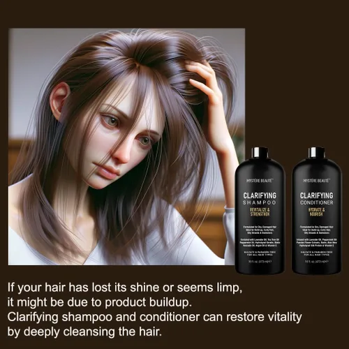 Miniatura 2 de Juego de Champú y Acondicionador Clarificante - Hidratante, Calmante y Elimina la Acumulación, Para Todos los Tipos de Cabello, Limpieza