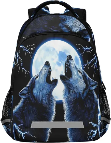 Miniatura 17 de ALAZA Mochilas de viaje con diseño de mariposa, luna y estrella, color azul turquesa, mochila escolar para hombres, mujeres, adolescentes y niños