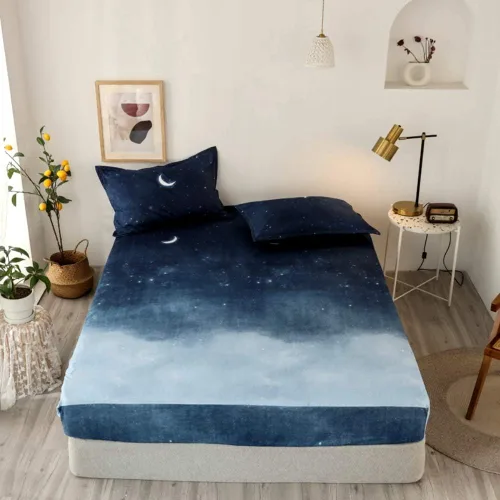 Feelyou juego de sábanas para niños, estilo galaxia, con diseño de cielo estrellado elegante, tamaño queen, para niñas, niños, adolescentes, Azul