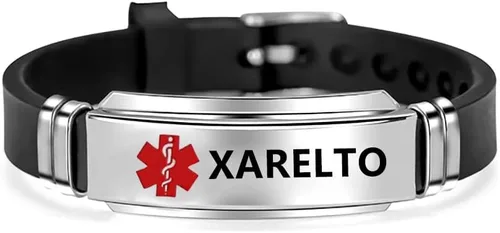 Miniatura 14 de NanMuc Pulsera de identificación de alerta médica roja de primeros auxilios de emergencia grabada con láser Alerta de salud ajustable pulsera