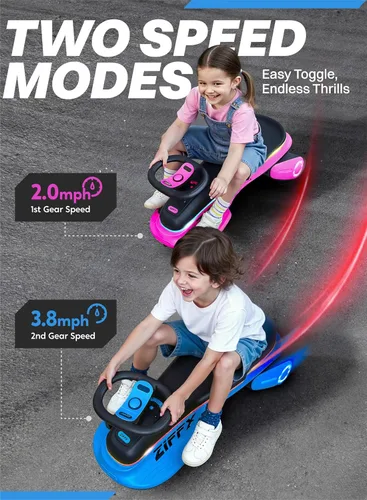 Miniatura 5 de Coche eléctrico con luz JOVA ZIFFY 45W 5.5A con pedal, batería recargable, coche oscilante 2 en 1, juguete de paseo de 2 velocidades, antivuelco