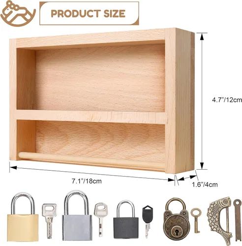 Miniatura 4 de Woodtoe Juego de Candado y Llave Montessori para Niños, Juego Educativo de Candados y Llaves, Materiales de Aprendizaje Montessori de Madera