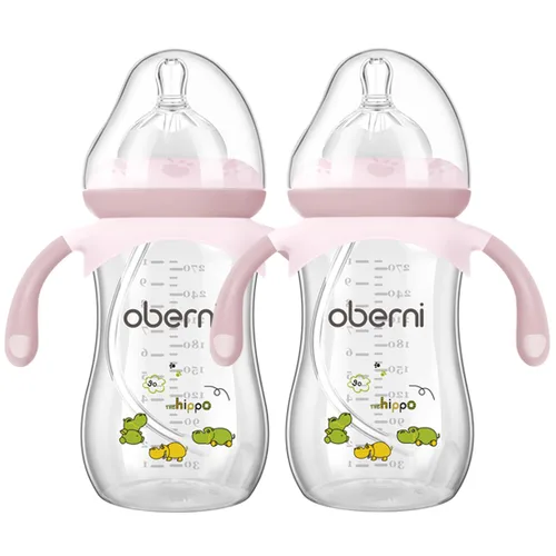 Miniatura 12 de Botellas para bebé Oberni, botellas de leche para niños con pajita con peso y asa antideslizante, tamaño + flujo rápido variable, 12+ meses, sin