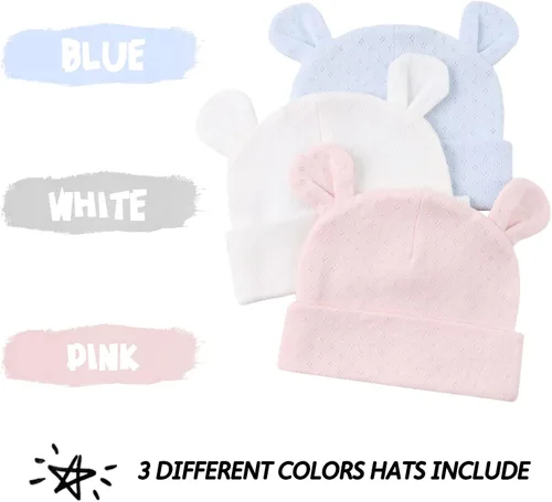 Miniatura 5 de Cotton Newborn Baby Girls Hat Spring Newborn Boys Hat Cute Rabbit Infant Beanie