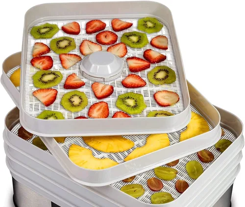 Miniatura 3 de Paquete de 6 hojas deshidratadoras de silicona, antiadherentes para alimentos y frutas, alfombrillas de malla reutilizables para secadora de frutas
