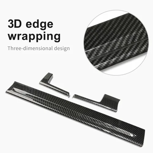 Miniatura 2 de Adhesivo para panel de tablero de consola central de automóvil para Porsche Cayenne 2018 2019 2020 2021 (grano de carbono)