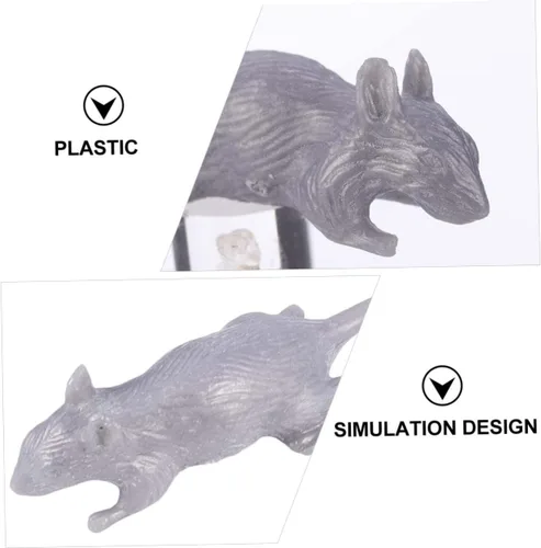 Miniatura 8 de BESPORTBLE 10pcs Halloween Plastic Fake Mouse Prank Realistic Simulation Mice Gray Tricky for Spooky Party Decorations and