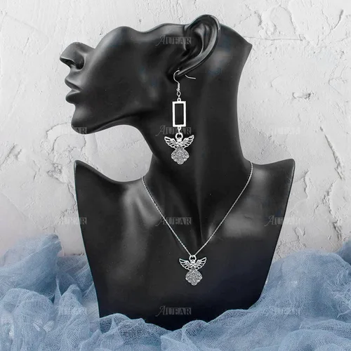 Miniatura 3 de AUEAR, Colgantes de plata antigua con dijes de ángel para hacer joyas de bricolaje, collar y pulsera