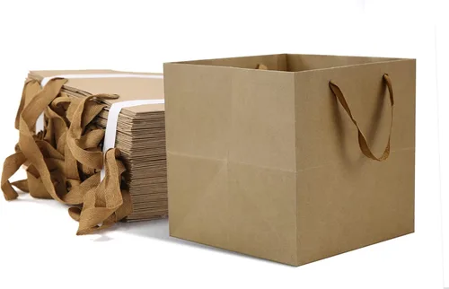 Miniatura 10 de HUAPRINT Bolsas de regalo de papel de mármol con asas, paquete de 12, bolsas de regalo cuadradas grandes de 10 x 10 x 10 pulgadas para compras