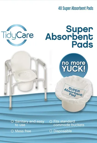 Miniatura 8 de TidyCare Almohadillas desechables para cama de noche para adultos, portátil, para silla de inodoro y bandeja de cama, paquete económico de 40