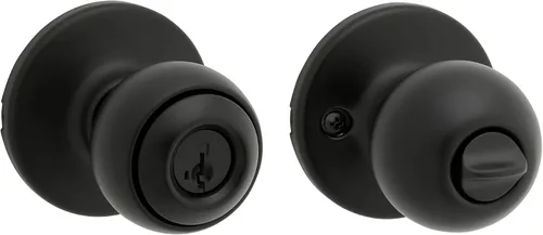 Miniatura 4 de Kwikset Pomo de puerta de entrada Polo con cerradura y llave, manija de puerta exterior con llave segura, pomo de puerta para entrada delantera