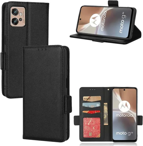 Miniatura 261 de Funda de piel sintética compatible con Motorola Moto E22 4G, funda de piel sintética compatible con Motorola Moto E22i 4G, color negro
