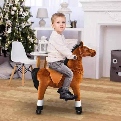 Miniatura 2 de Juguete de caballo para niños que montan a caballo, poni, ciclo, mecánico, acción de caminar, animal de peluche para 4 a 9 años, sin batería ni