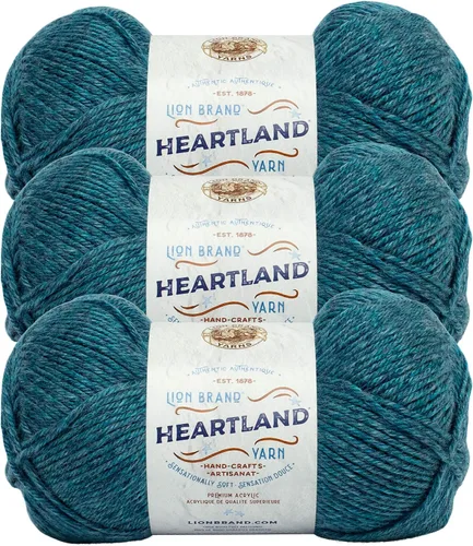 Miniatura 51 de Lion Brand Yarn Heartland Yarn - Hilo multicolor para tejer, tejer y tejer, paquete de 3, color congaree