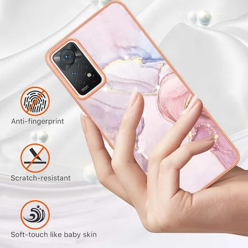 Miniatura 2 de Funda delgada para Xiaomi Redmi Note 11 Pro, TPU suave + patrón de mármol IMD Slim Fashion Case, cubierta protectora de pantalla y cámara para Oro