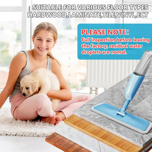 Miniatura 6 de Trapeadores húmedos en aerosol para limpieza de suelos de madera dura: mopa MEXERRIS con 3 almohadillas lavables para Swiffer Powermop - Trapeador