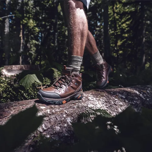 Miniatura 8 de HI-TEC Acadia WP - Botas de senderismo de cuero impermeables para hombre ligeras transpirables para mochileros y senderos