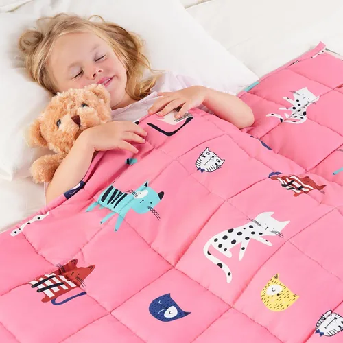 Miniatura 29 de Kivik Manta con peso de 3 libras, transpirable, pequeña y pesada, para dormir y relajarse, para cama, sofá, hogar, escuela, lavable a máquina