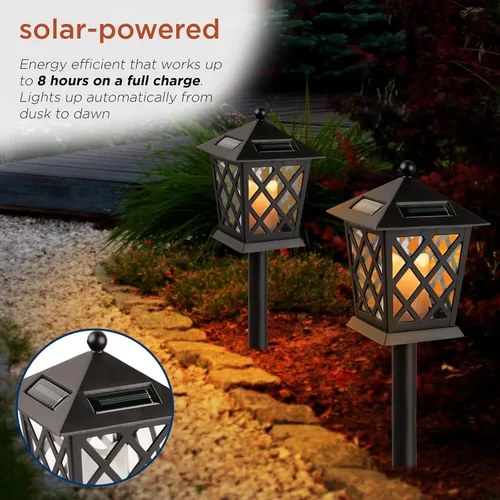 Miniatura 9 de Alpine Corporation Estacas de luz LED para exteriores de 16 pulgadas de alto (juego de 4)