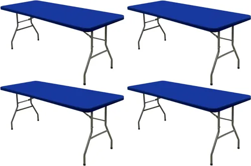 Miniatura 34 de Pack de 6 manteles de picnic elásticos ajustados para mesas rectangulares de 6 pies, impermeables, lavables, de spandex para patio, plegables
