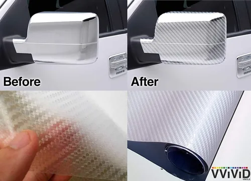 Miniatura 2 de VViViD Vinilo Transparente 3D con Fibra de Carbono, Diseño Sarga, Adhesivo, Rollo para Envoltura de Vehículo DIY (0,30 m x 1,52 m)