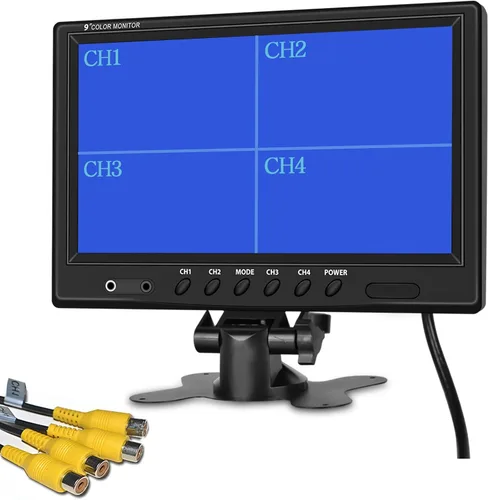 Miniatura 10 de Hikity Monitor de cámara de respaldo de vehículo de 7 pulgadas, pantalla LCD HD dividida cuádruple, monitor de automóvil para SUV, furgoneta, RV