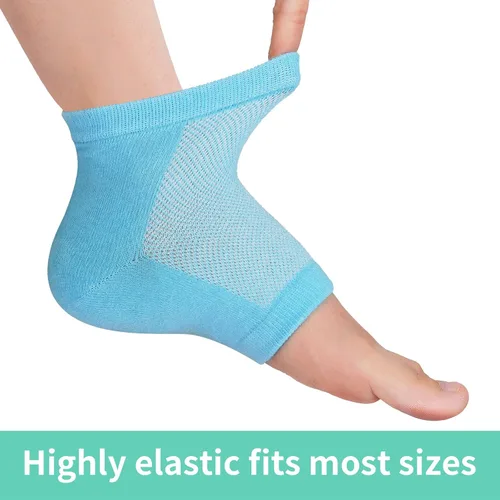Miniatura 4 de Vaincre - 4 pares de calcetines de gel hidratantes para talones, para pies secos y agrietados en mujeres, cuidado de pies spa, calcetines sin dedos