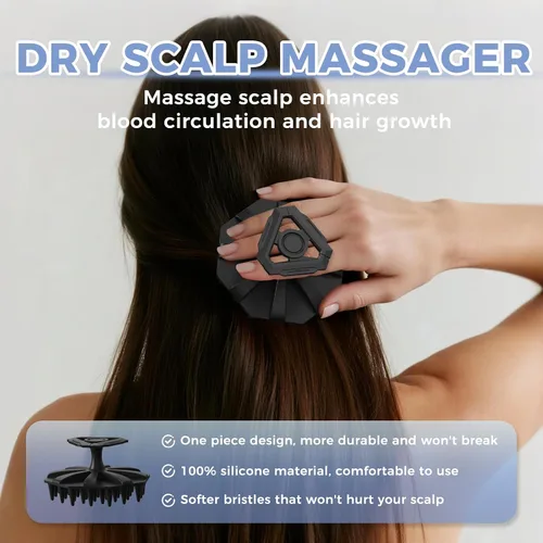 Miniatura 5 de Extended Burr - Cepillo de masaje suave de silicona para el cuero cabelludo, limpieza profunda, exfoliación, masaje de relajación utilizado
