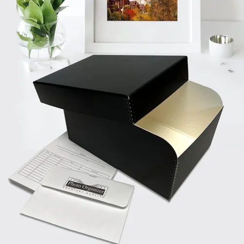 Miniatura 2 de Lineco Caja de almacenamiento de fotos de 4 x 6, con 12 sobres sin ácidos, capacidad para hasta 1000 fotos de 3.5 x 5 pulgadas o 4 x 6 pulgadas