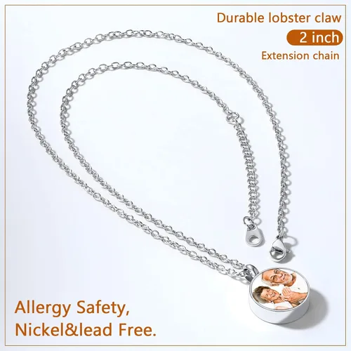 Miniatura 63 de FindChic Collares personalizados con urna para cenizas, barra vertical, gato, luna, reloj de arena, garra de perro, acero inoxidable, chapado en oro