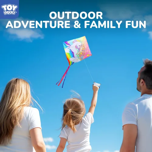 Miniatura 8 de TOY Life Unicorn Kite for Kids – Large Easy to Fly Beach Kite with 50M String & Handle – Durable Nylon Outdoor Toy for Boys & Girls Ages 4-12 – Gift