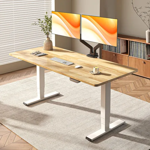 Miniatura 16 de FLEXISPOT E6 MAX - Escritorio de pie de 3 etapas de madera maciza con doble motor de 48 x 24 pulgadas, capacidad de peso de 330 libras, escritorio